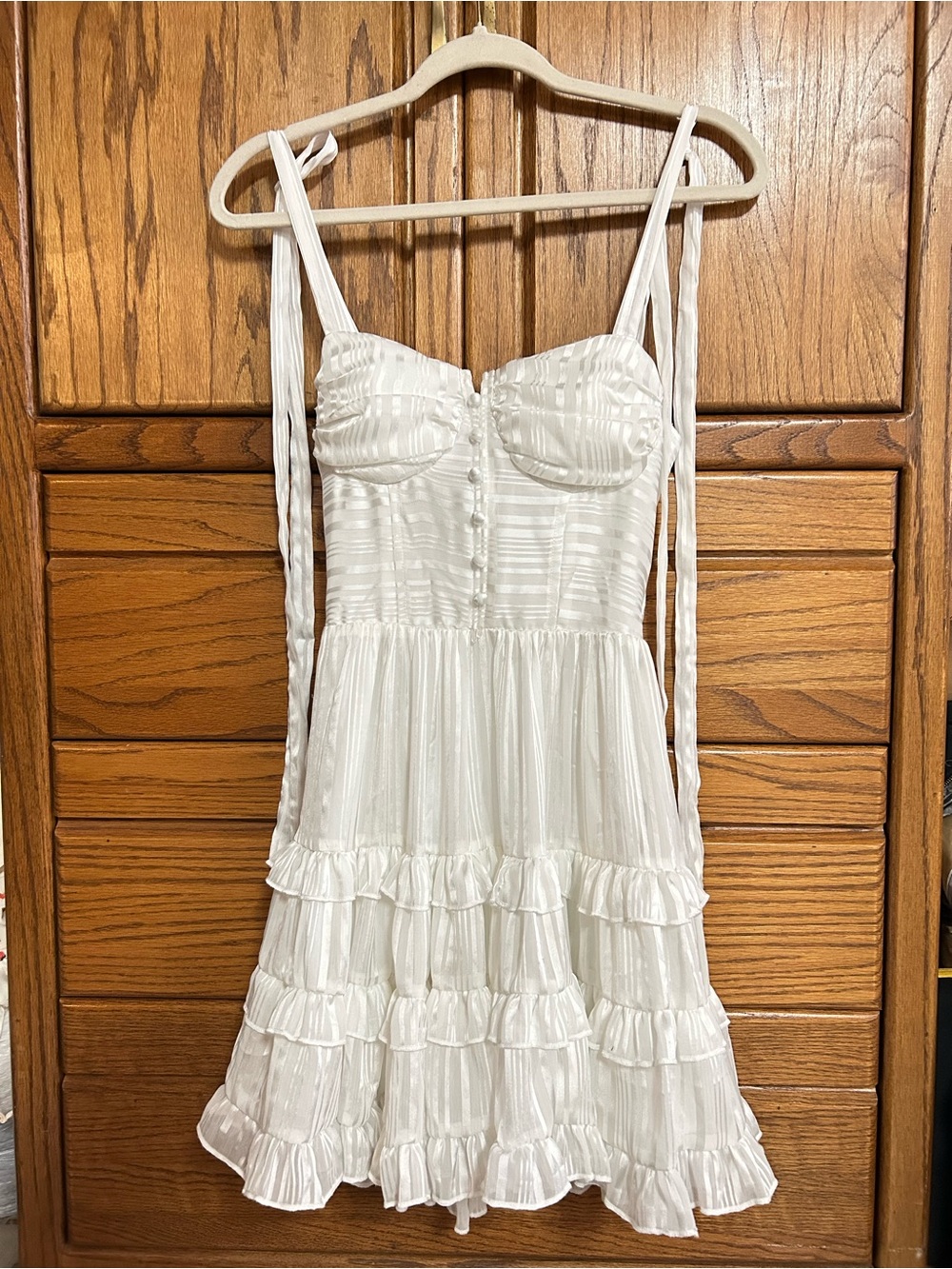 White Ruffled Tiered Sundress